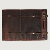 Leather Chef Knife Roll Walnut Brown 10 Slots